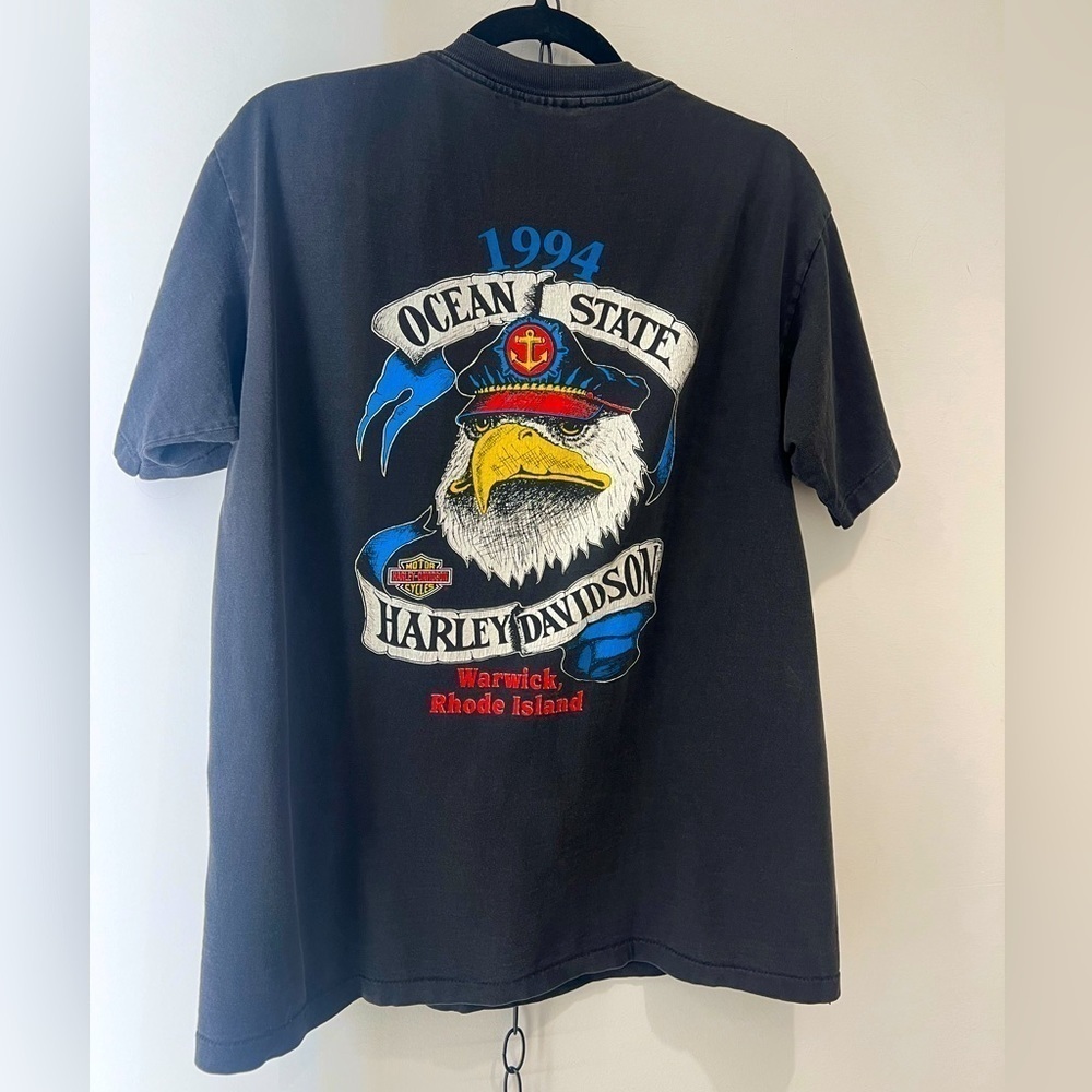 Vintage 93’ Harley Davidson Eagle T-Shirt | Back Graphic  USA Made Single Stitch - Picture 3 of 6
